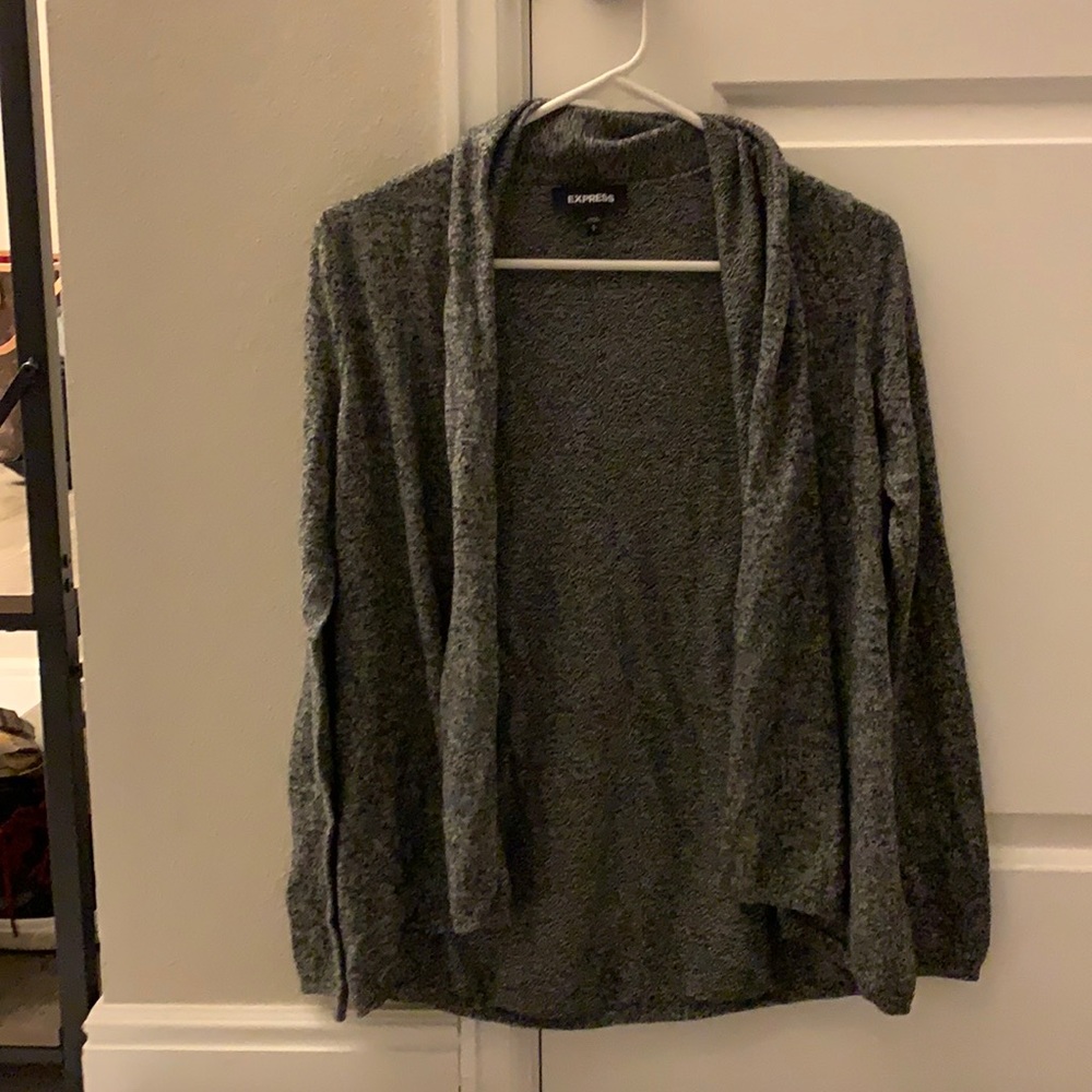 Express Small Dark Heather Grey Cardigan